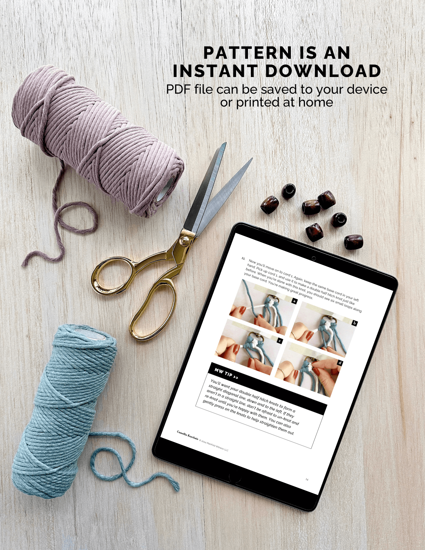 Boho Macrame Keychain Pattern | Beginner | Camellia