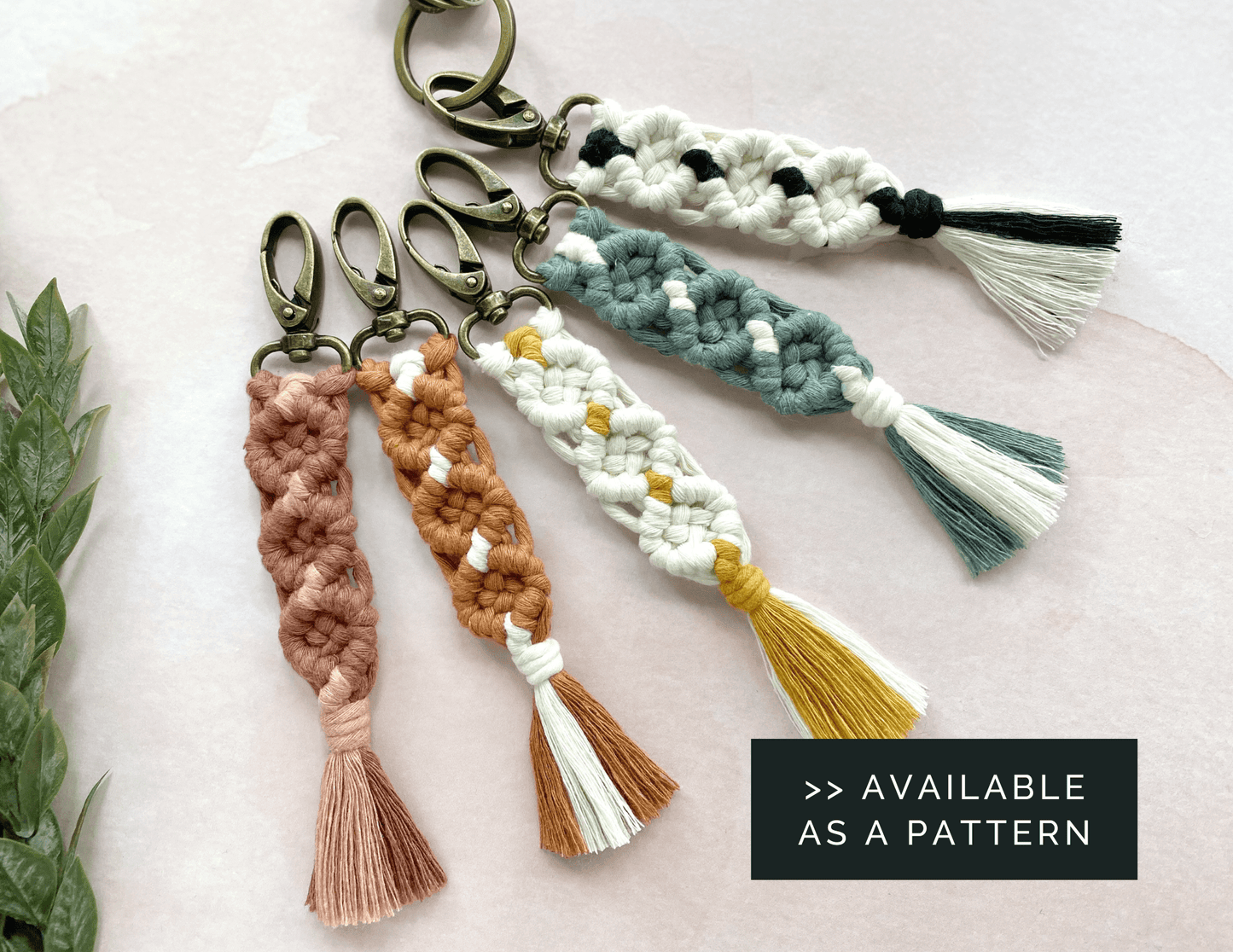 Camellia Boho Macrame Keychain