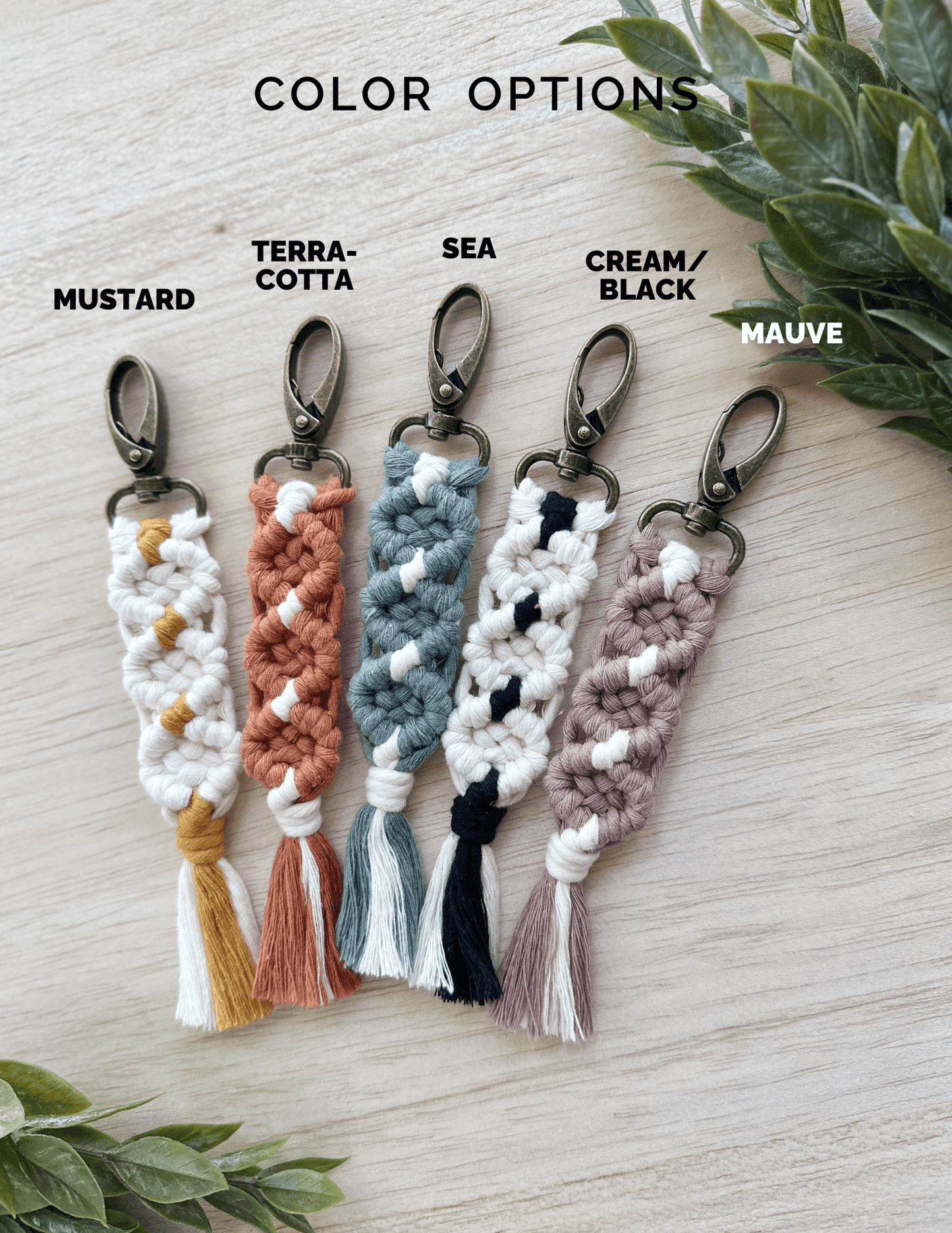 Camellia Boho Macrame Keychain