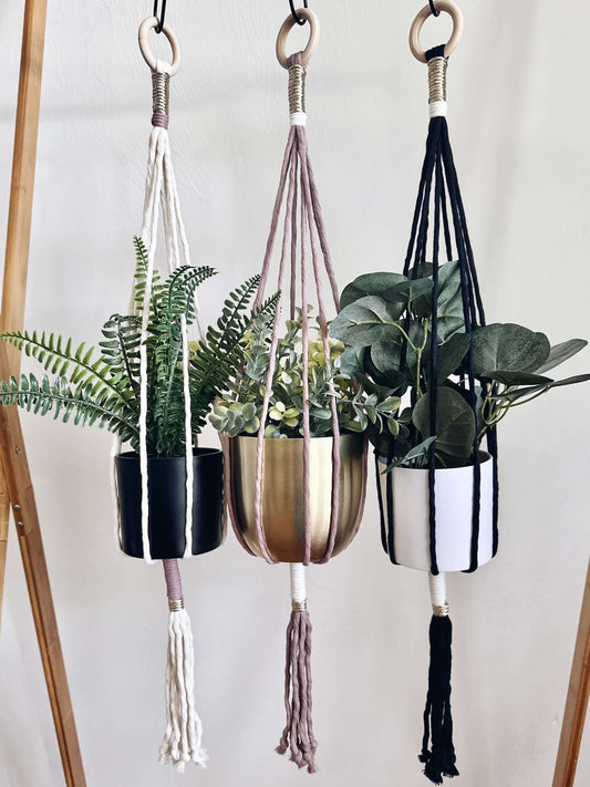 Cassidy Metallic Macrame Plant Hanger