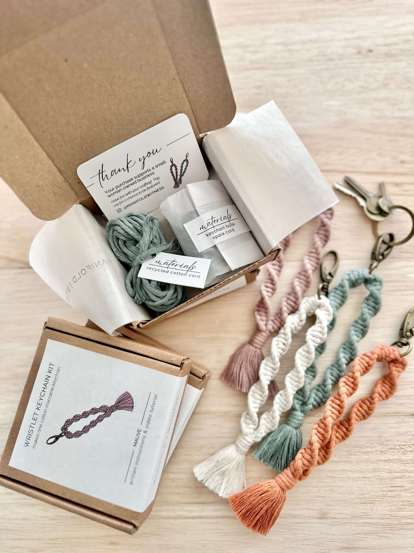 DIY Macrame Kit | Wristlet Keychain | Helix