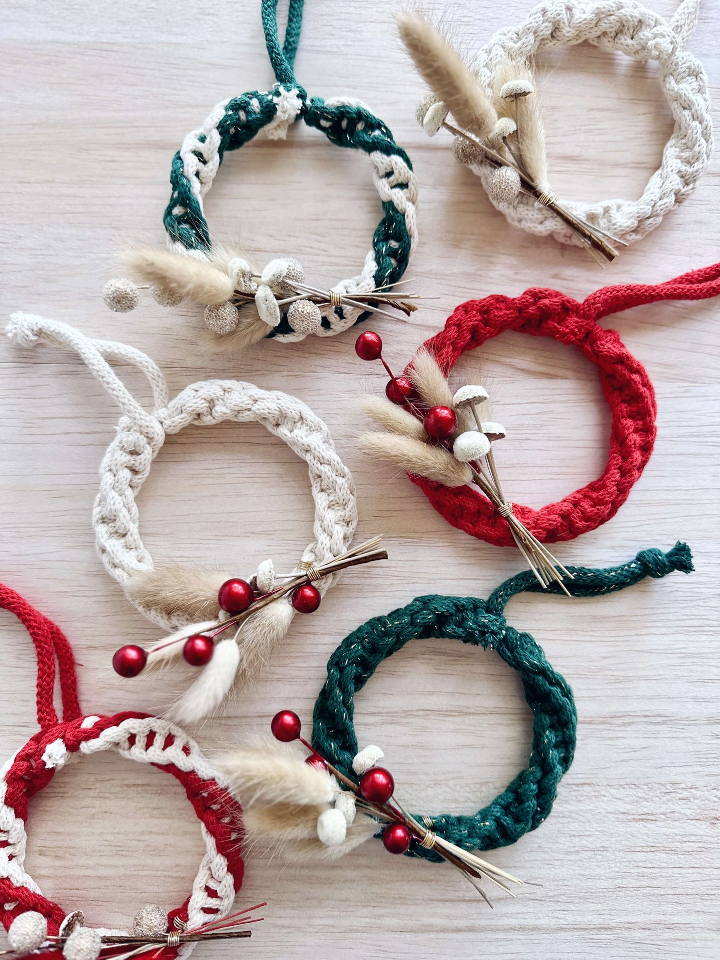 DIY Macrame Kit | Mini Wreath Christmas Ornaments