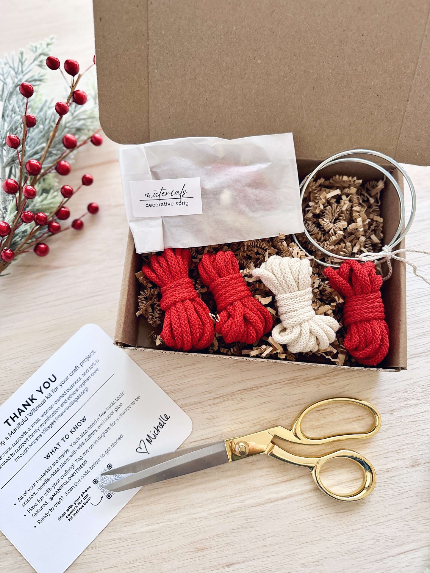DIY Macrame Kit | Mini Wreath Christmas Ornaments