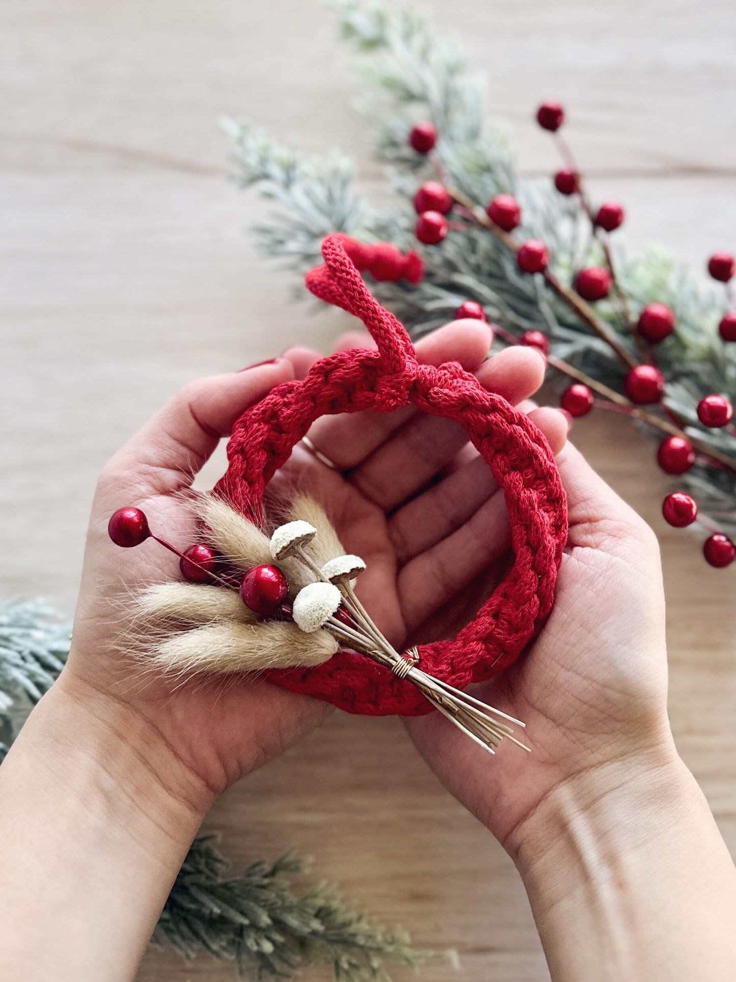 DIY Macrame Kit | Mini Wreath Christmas Ornaments