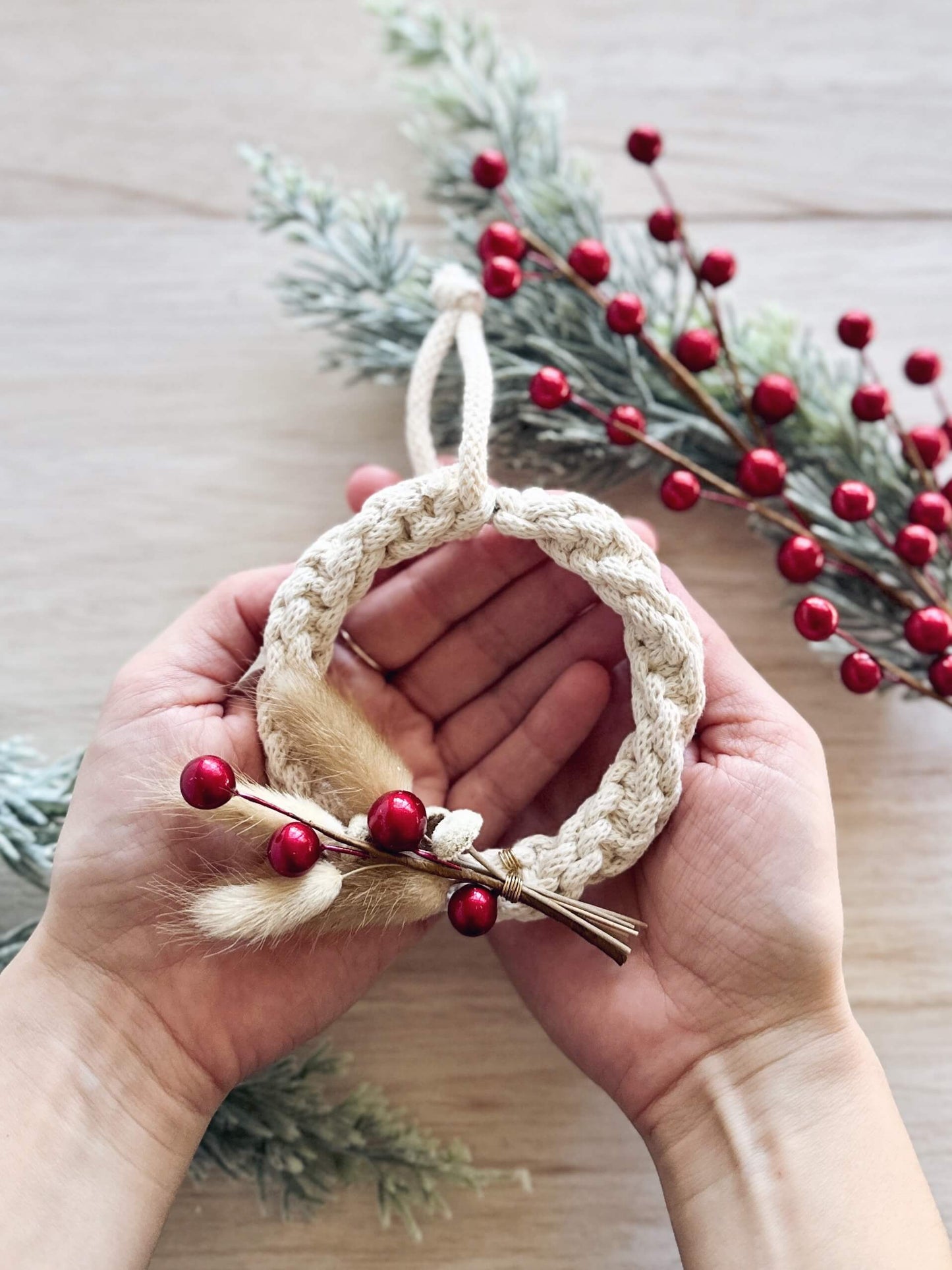 DIY Macrame Kit | Mini Wreath Christmas Ornaments