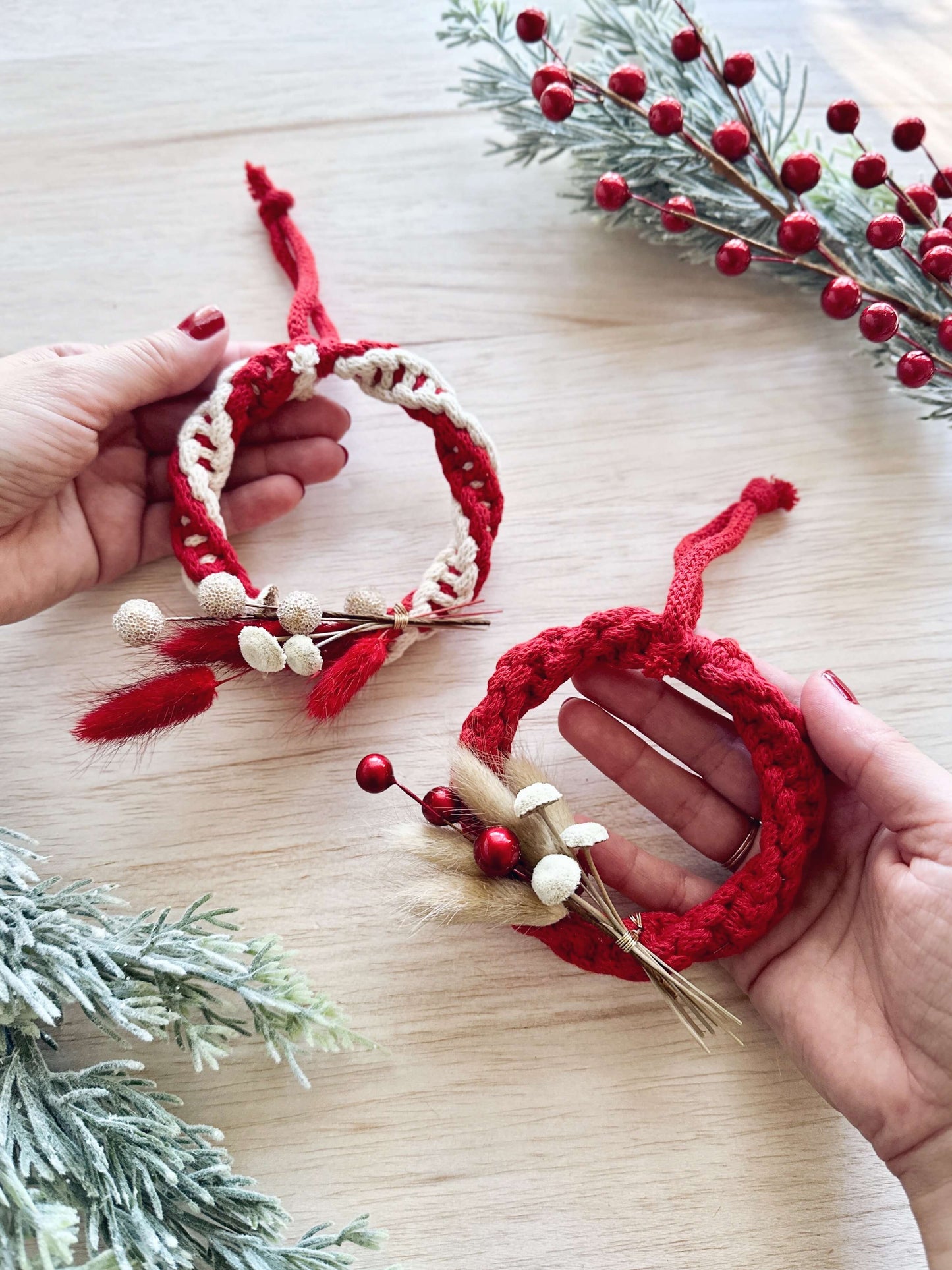 DIY Macrame Kit | Mini Wreath Christmas Ornaments