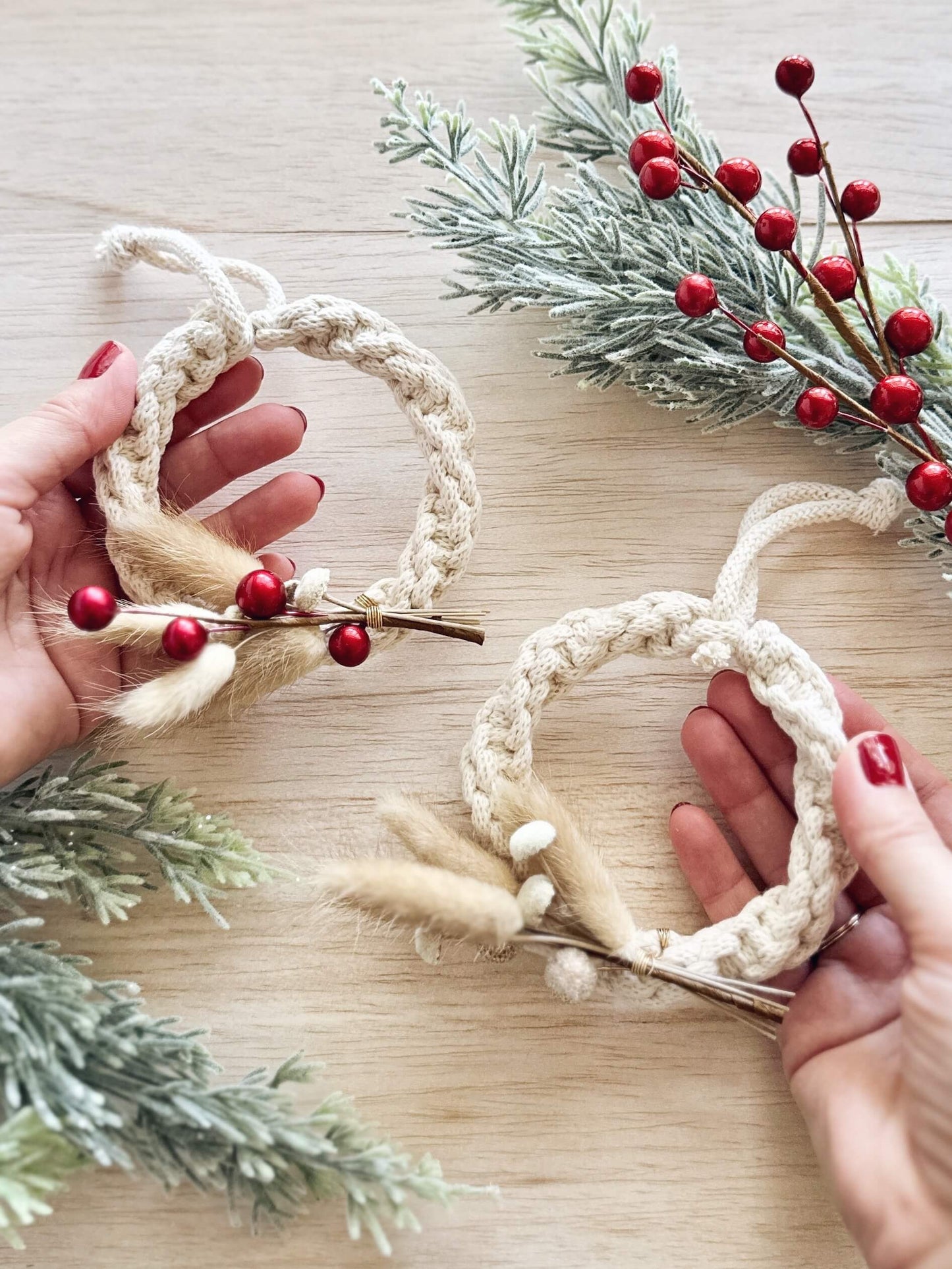 DIY Macrame Kit | Mini Wreath Christmas Ornaments