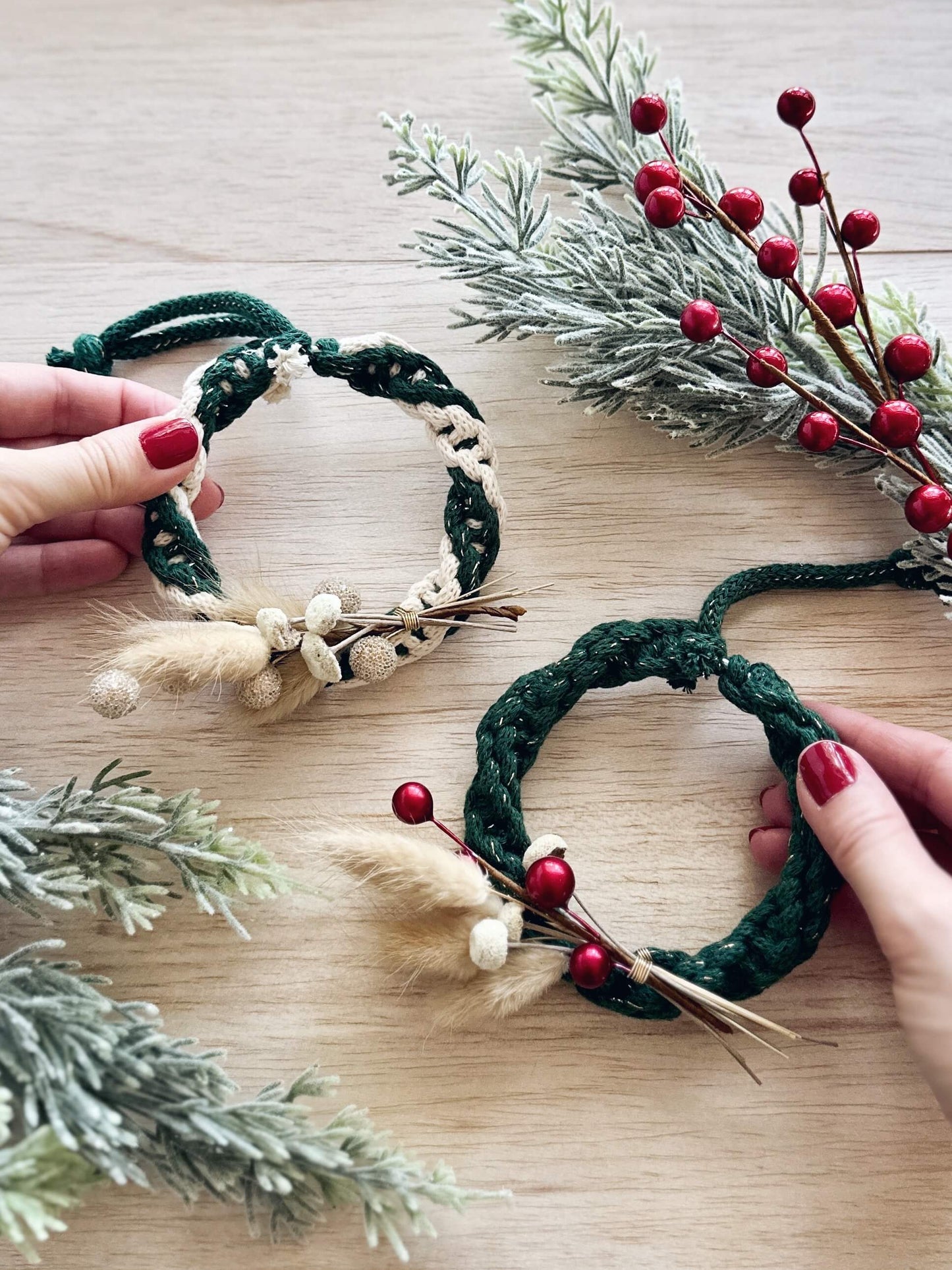DIY Macrame Kit | Mini Wreath Christmas Ornaments