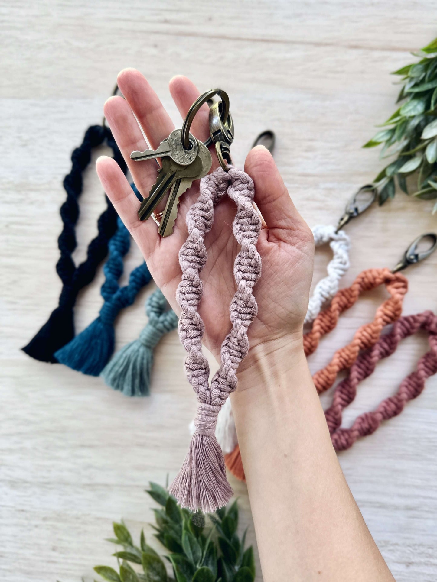 Helix Macrame Wristlet Keychain
