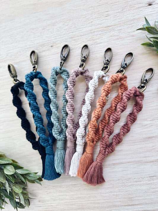 Helix Macrame Wristlet Keychain