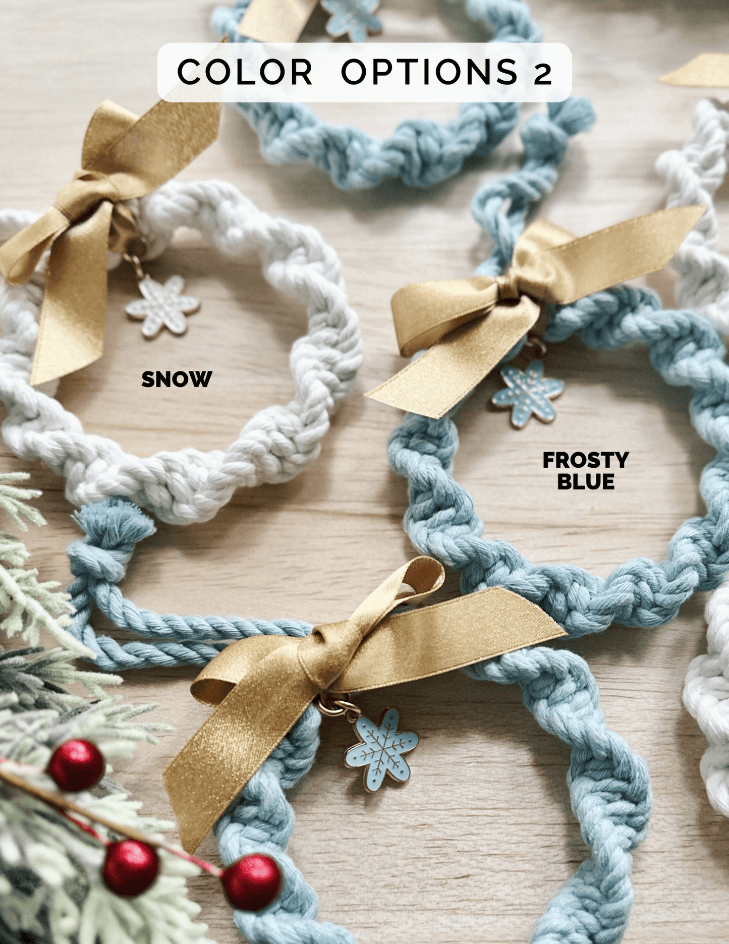 Macrame Christmas Ornament | Mini Wreath with Charm