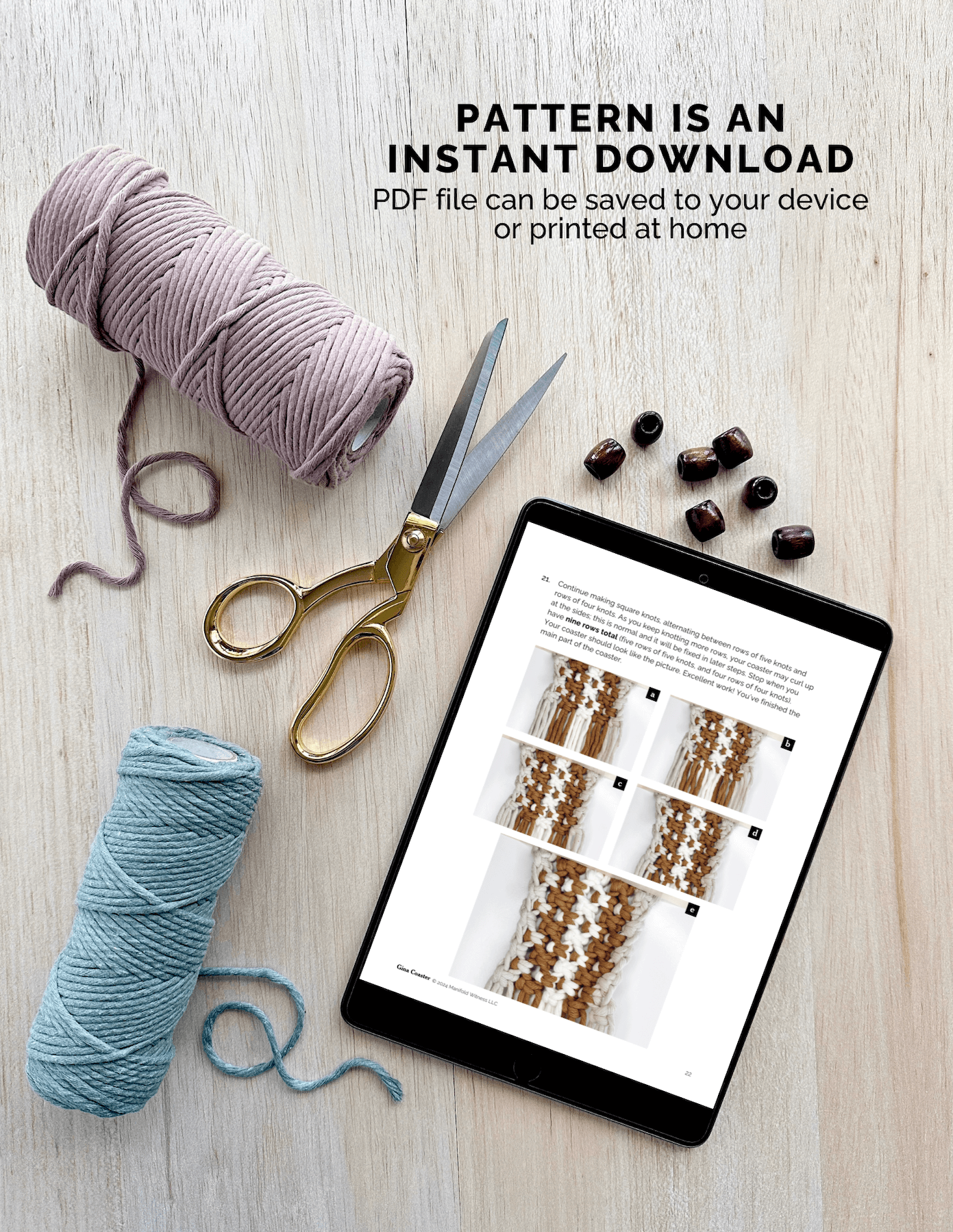Macrame Coaster Pattern | Beginner | Gina