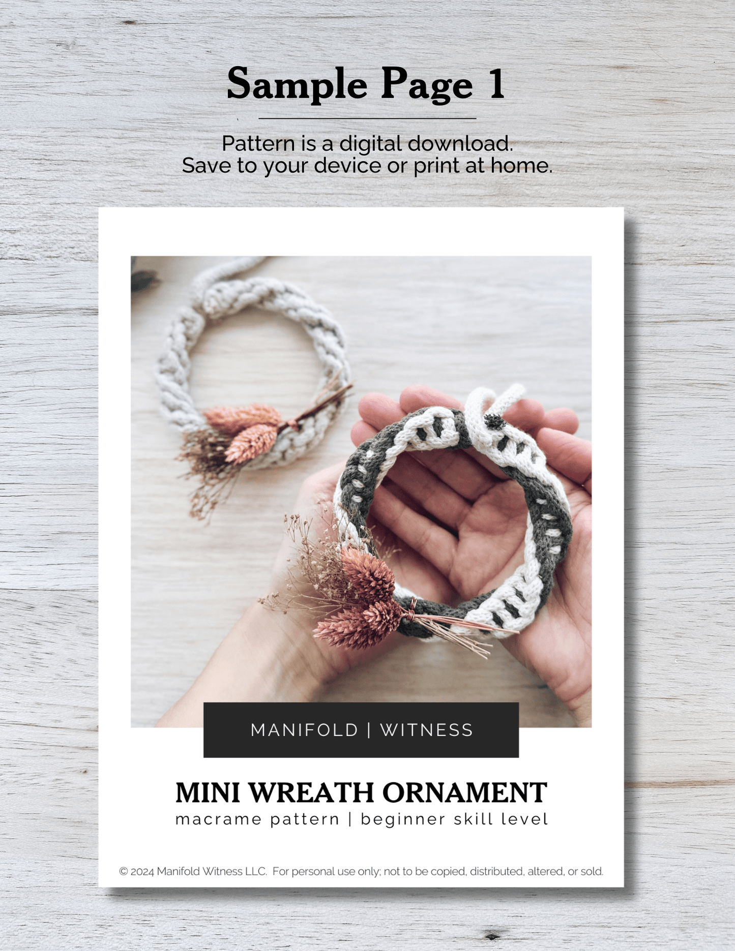 Mini Wreath Ornament Pattern | Beginner