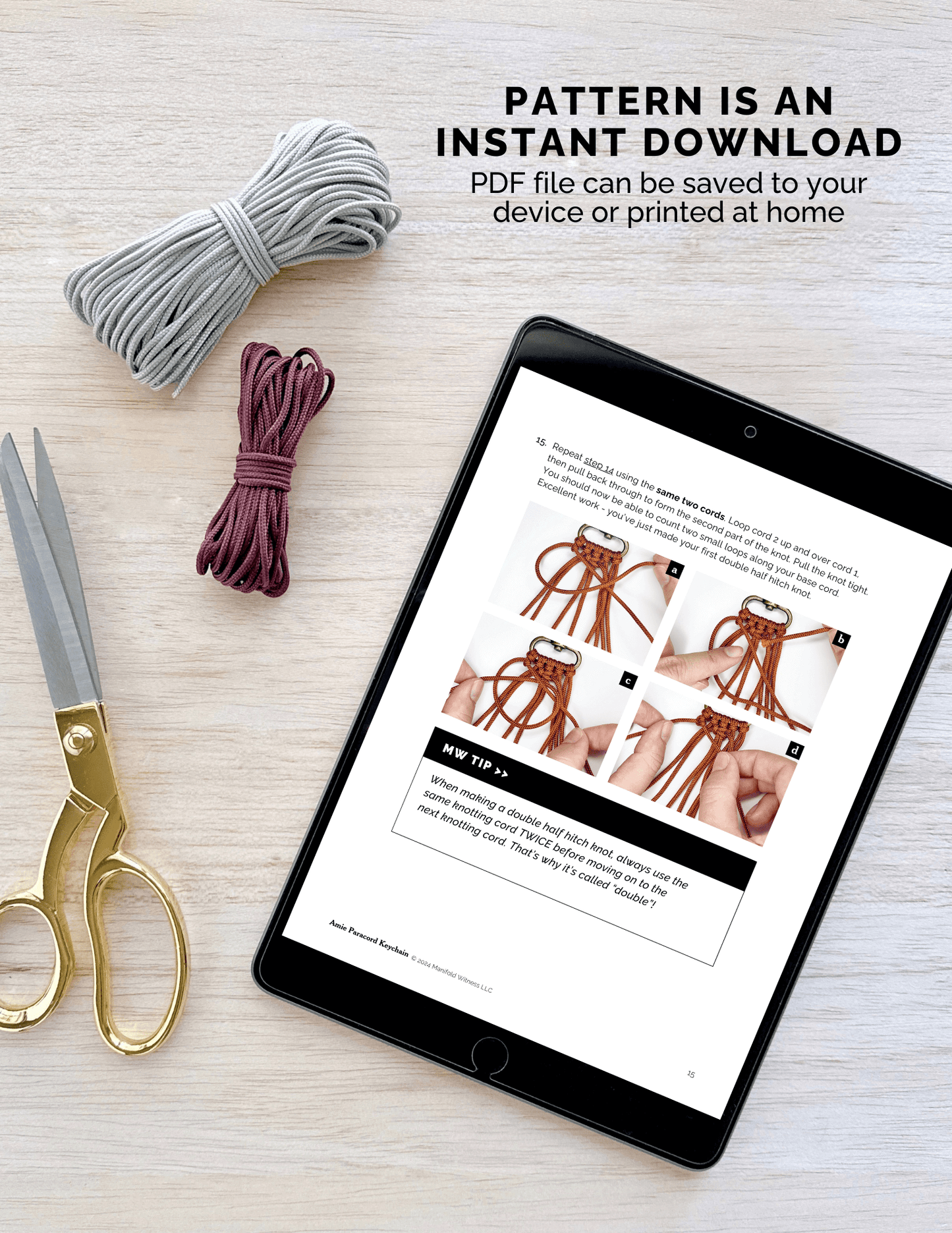 Paracord Macrame Keychain Pattern | Beginner | Amie