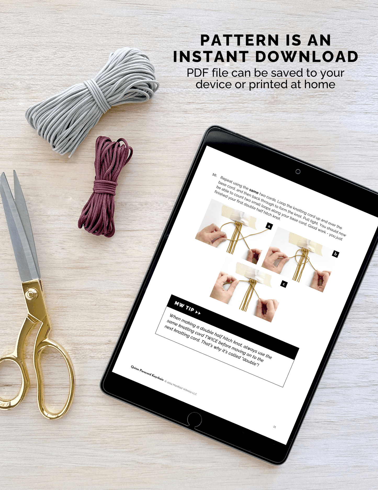 Paracord Macrame Keychain Pattern | Beginner | Quinn