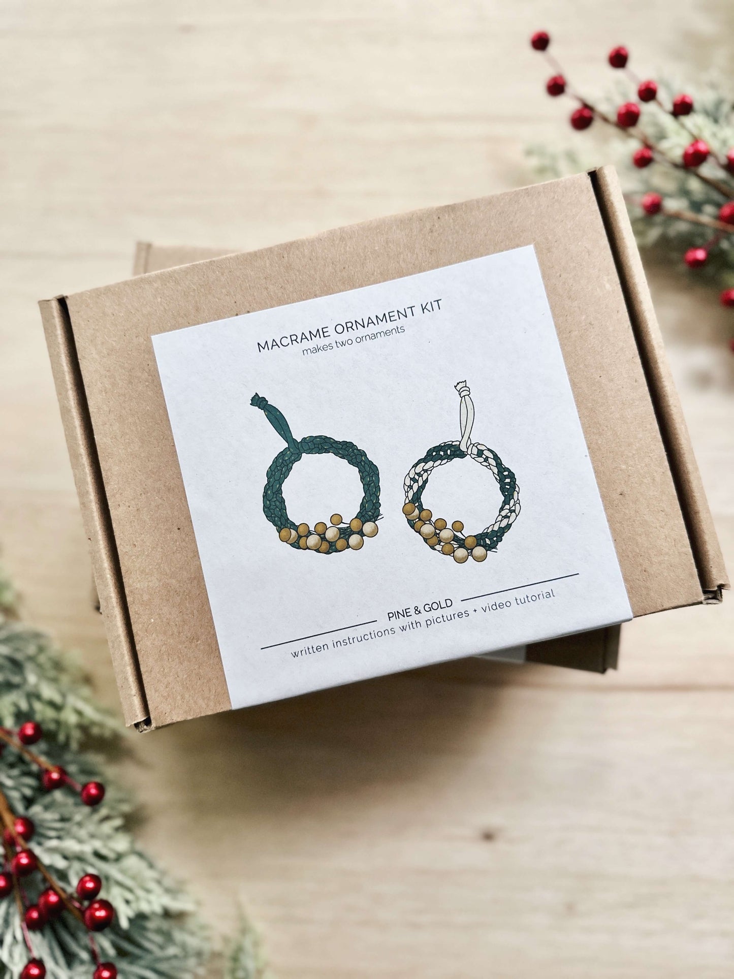 DIY Macrame Kit | Mini Wreath Christmas Ornaments