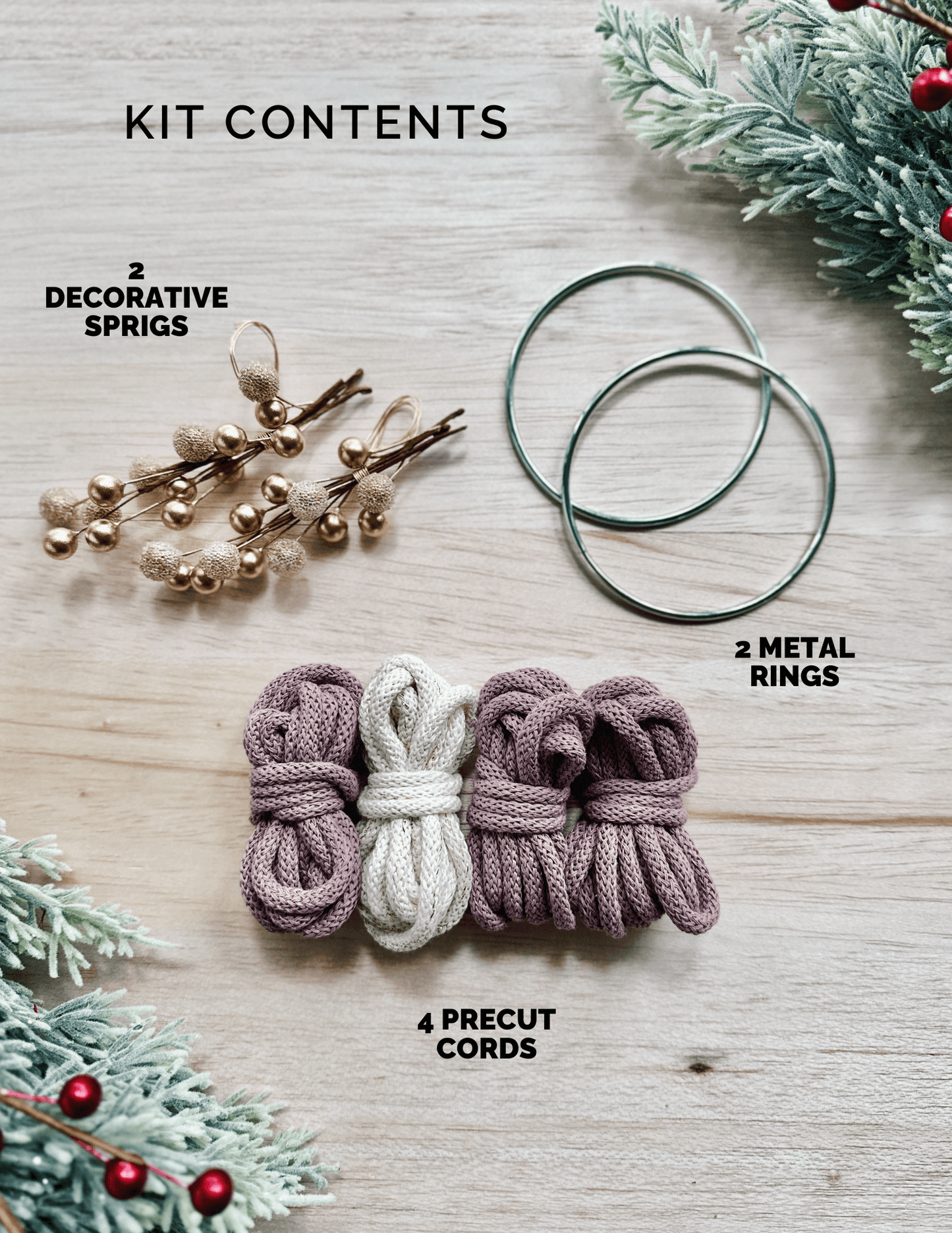 DIY Macrame Kit | Mini Wreath Christmas Ornaments