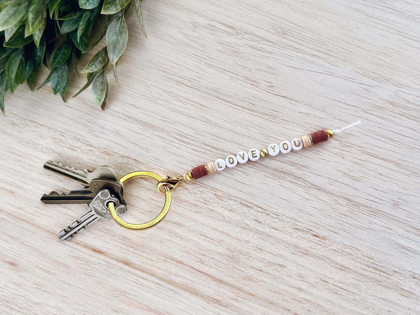 Personalized Letter Bead Keychain