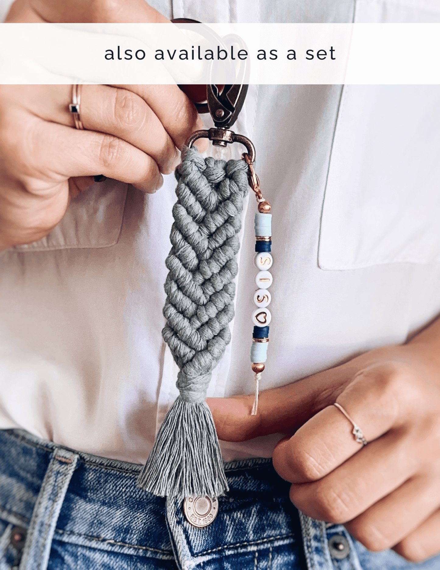 Personalized Letter Bead Keychain
