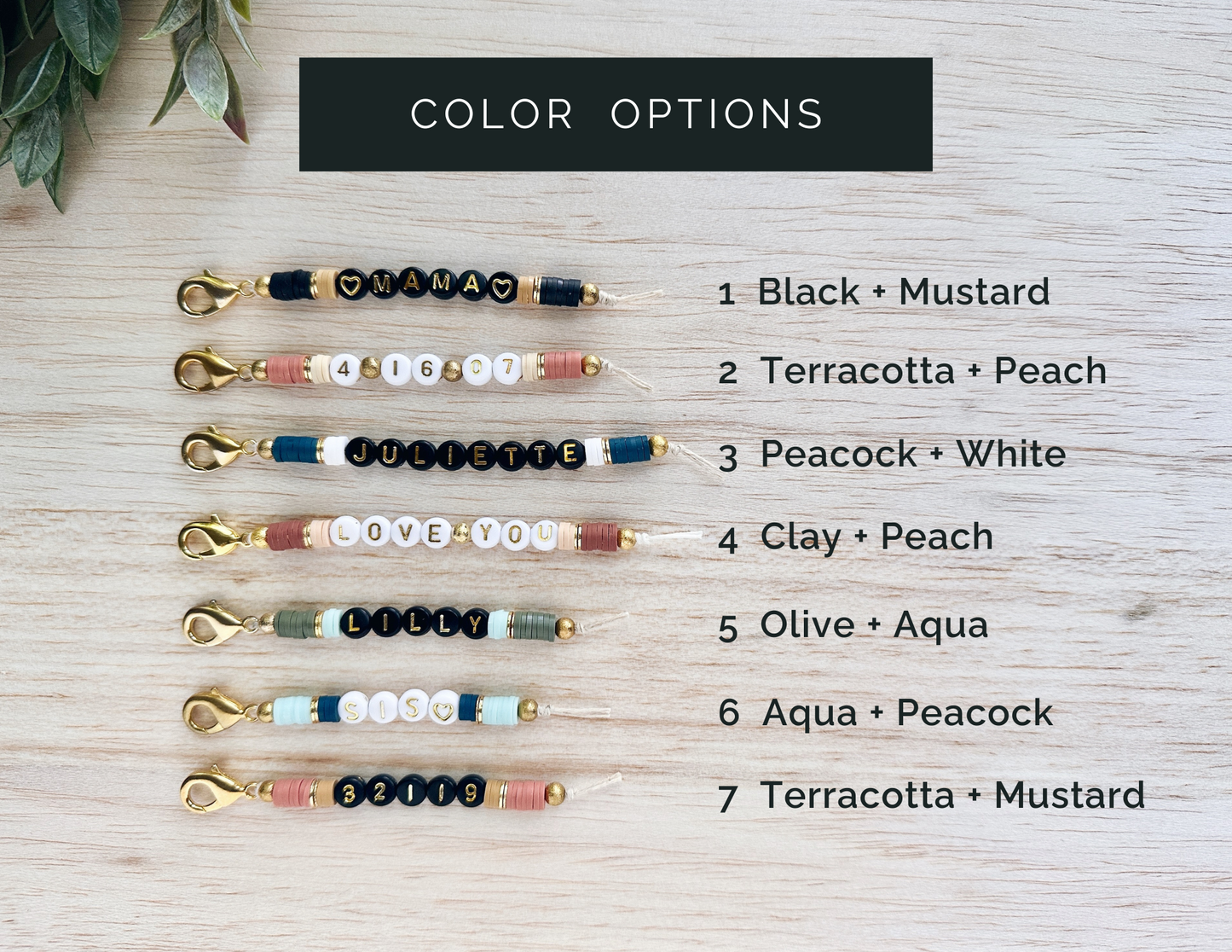 Personalized Letter Bead Keychain