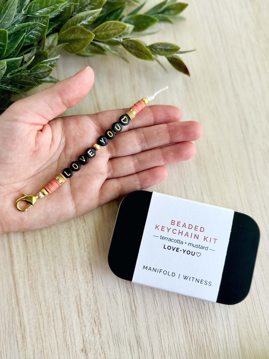 Personalized Letter Bead Keychain Kit | Reusable Aluminum Tin