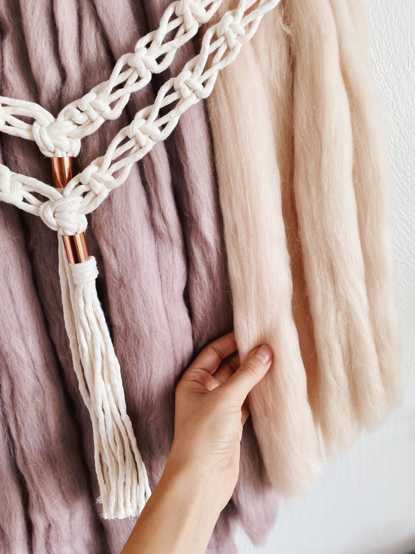 Fiber Art Wall Hanging | Seneca in Mink & Blush