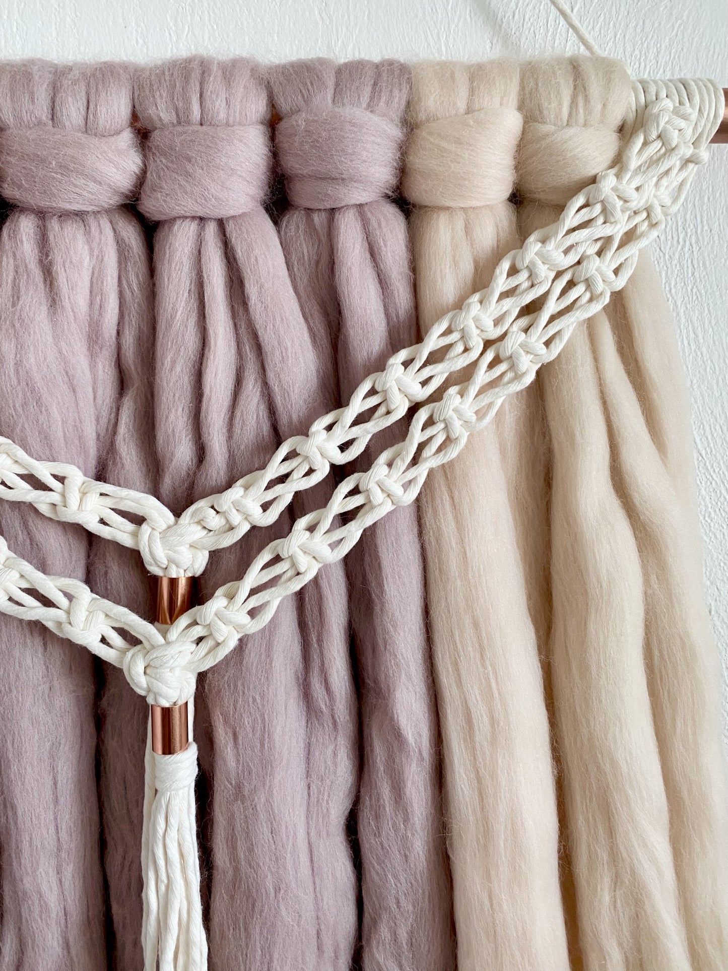 Fiber Art Wall Hanging | Seneca in Mink & Blush