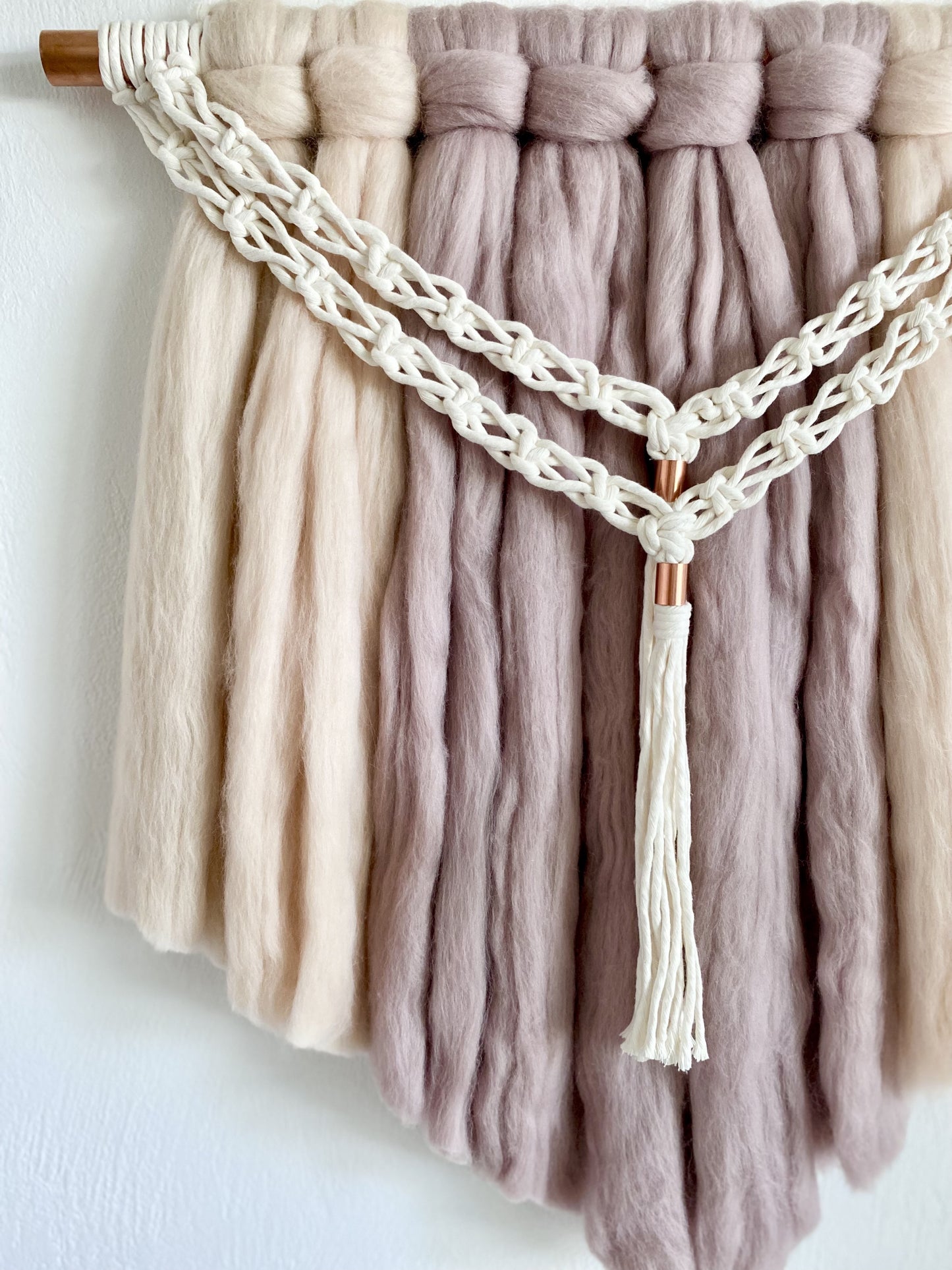 Fiber Art Wall Hanging | Seneca in Mink & Blush