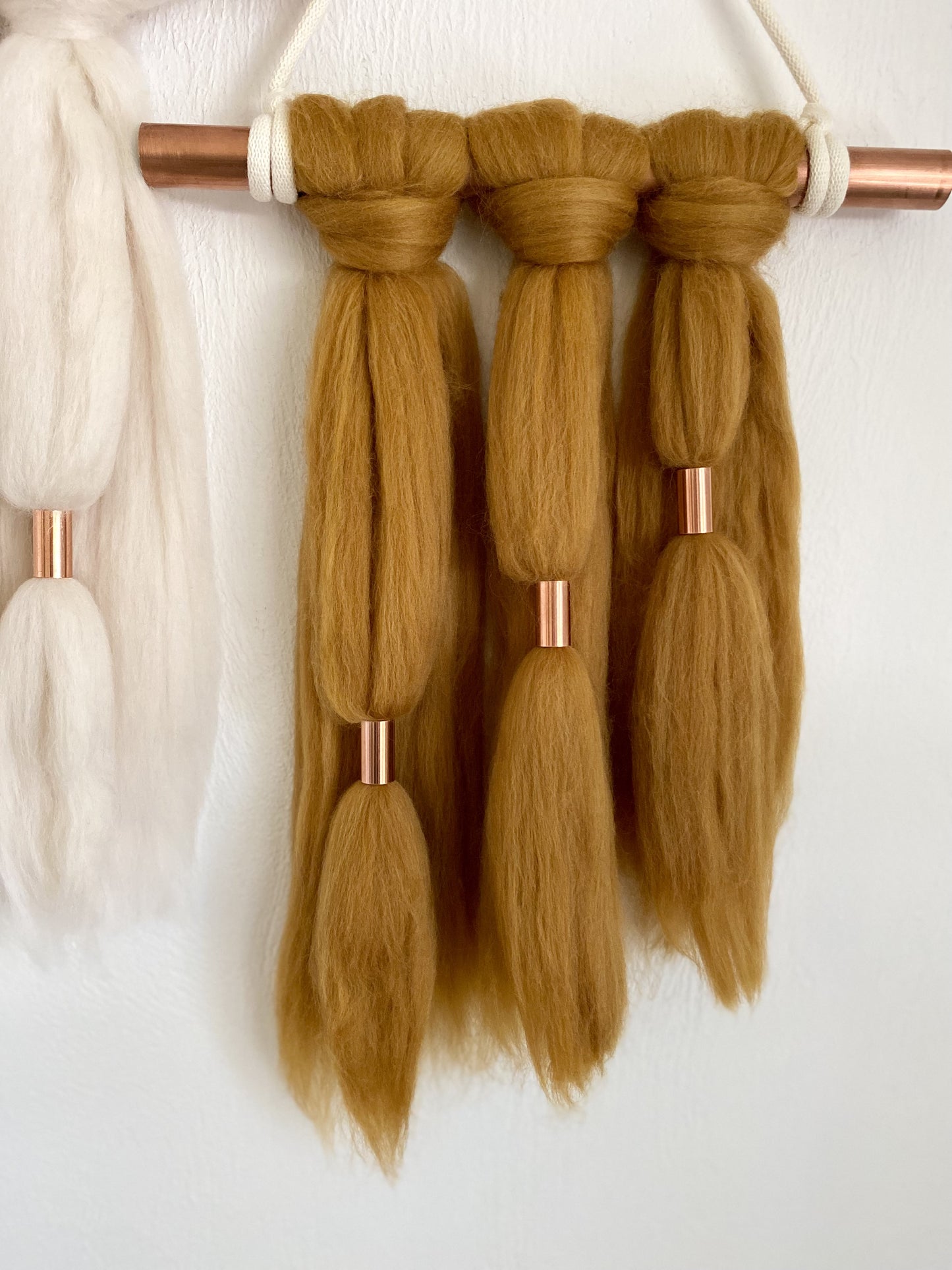 Fiber Art Wall Hanging Set | Farrah in Cream & Antique