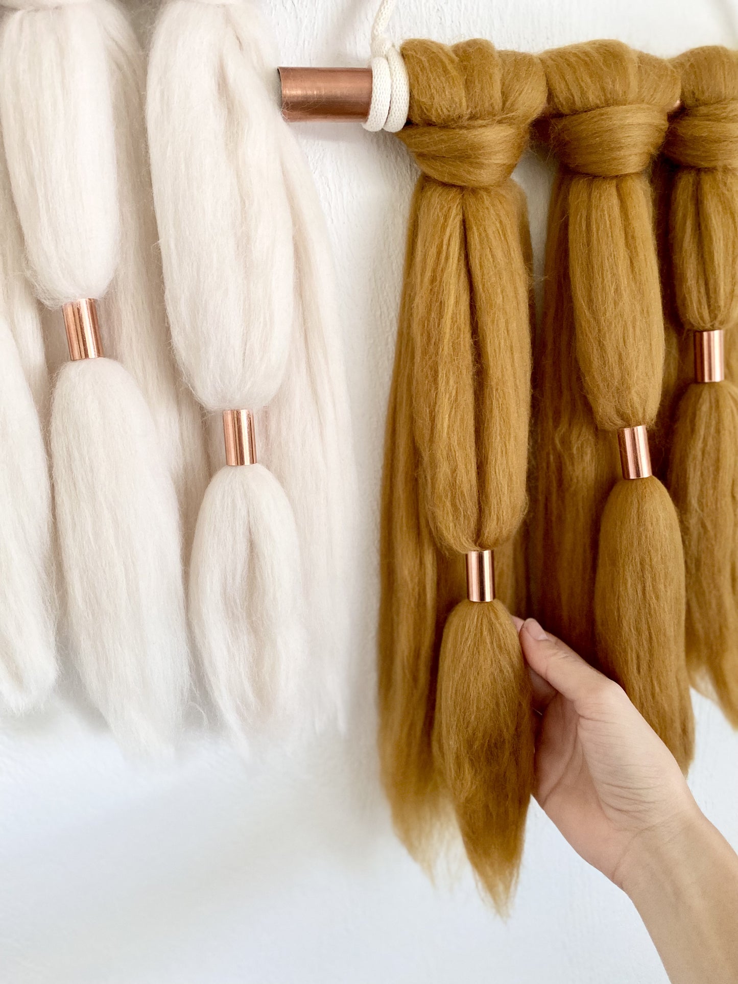 Fiber Art Wall Hanging Set | Farrah in Cream & Antique