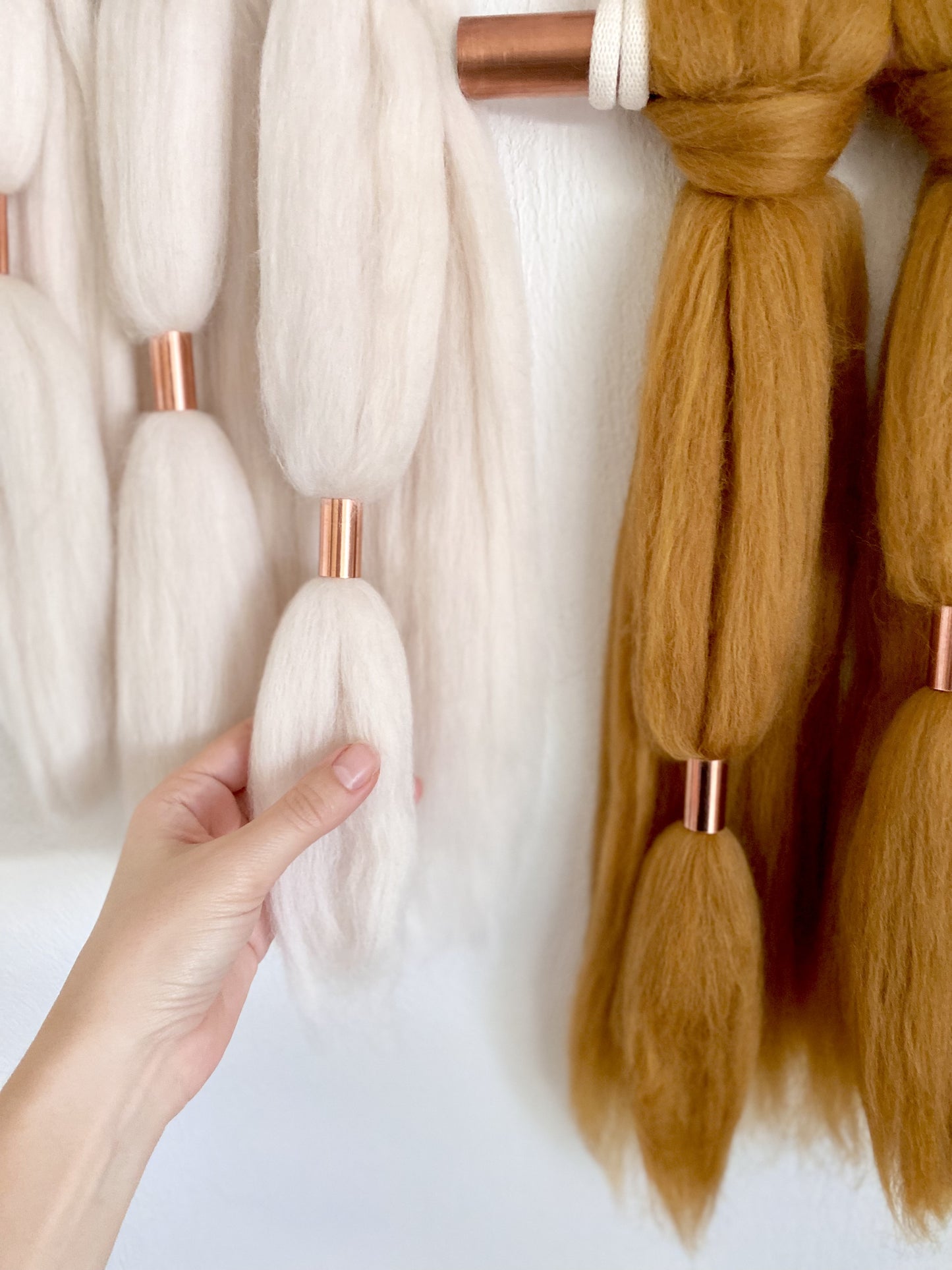 Fiber Art Wall Hanging Set | Farrah in Cream & Antique