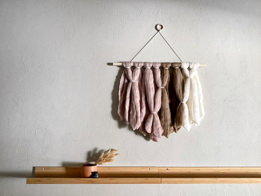 Fiber Art Wall Hanging in Mink & Taupe