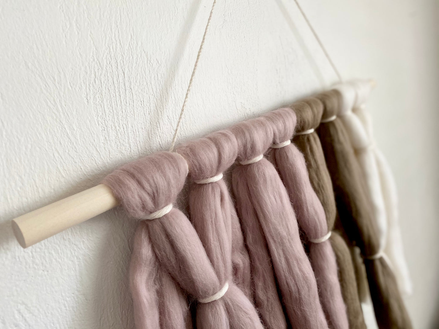 Fiber Art Wall Hanging in Mink & Taupe