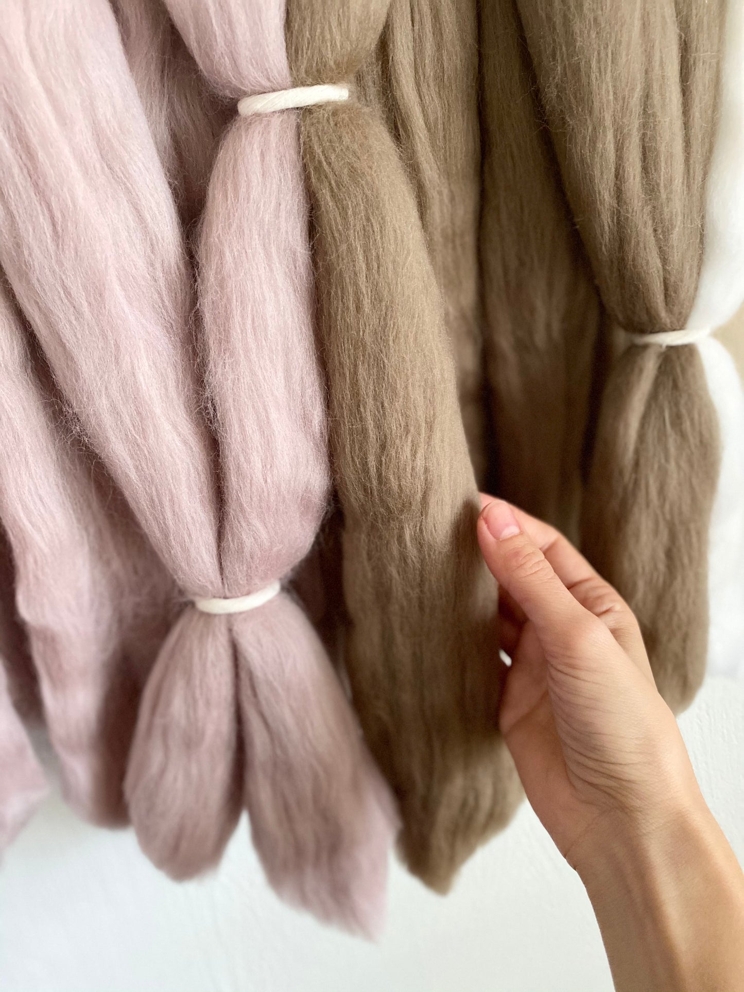Fiber Art Wall Hanging in Mink & Taupe