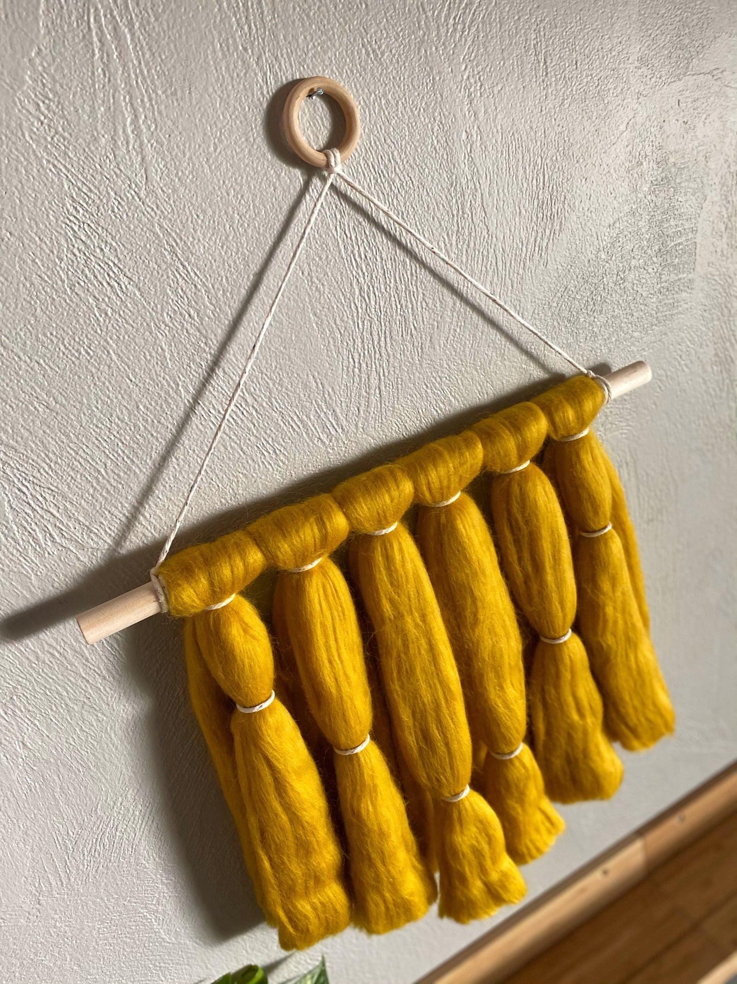 Fiber Art Wall Hanging in Sunshine