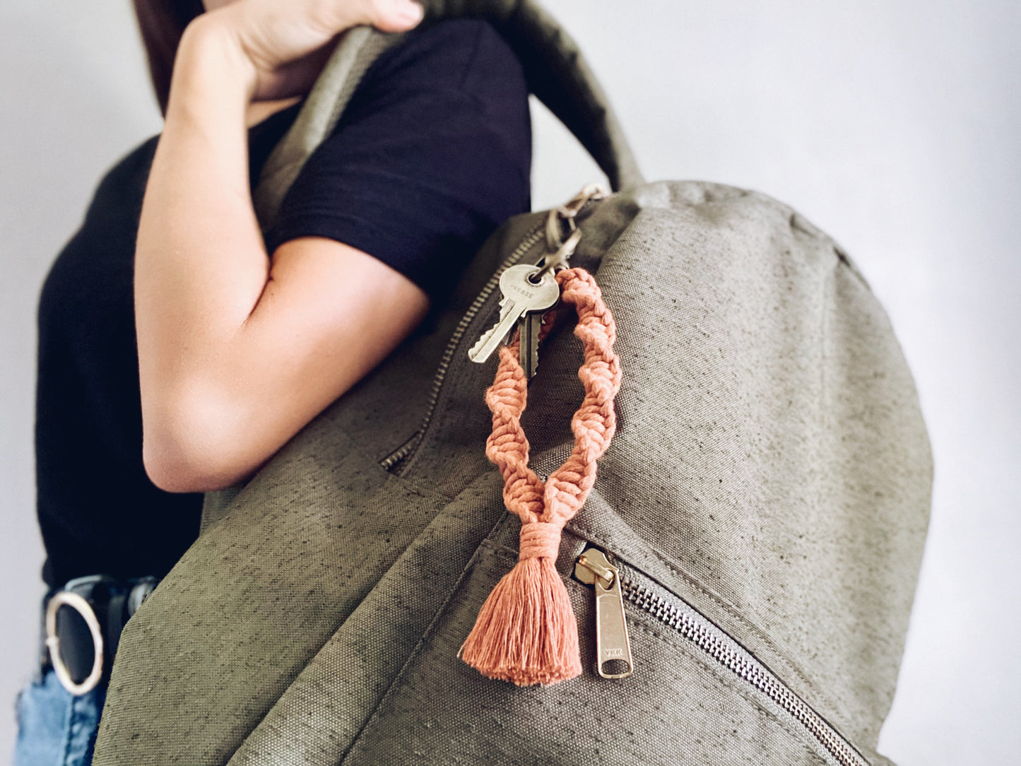 Helix Macrame Wristlet Keychain