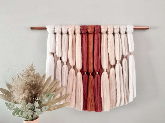 Large Fiber Art Wall Hanging | Pink Sherbet