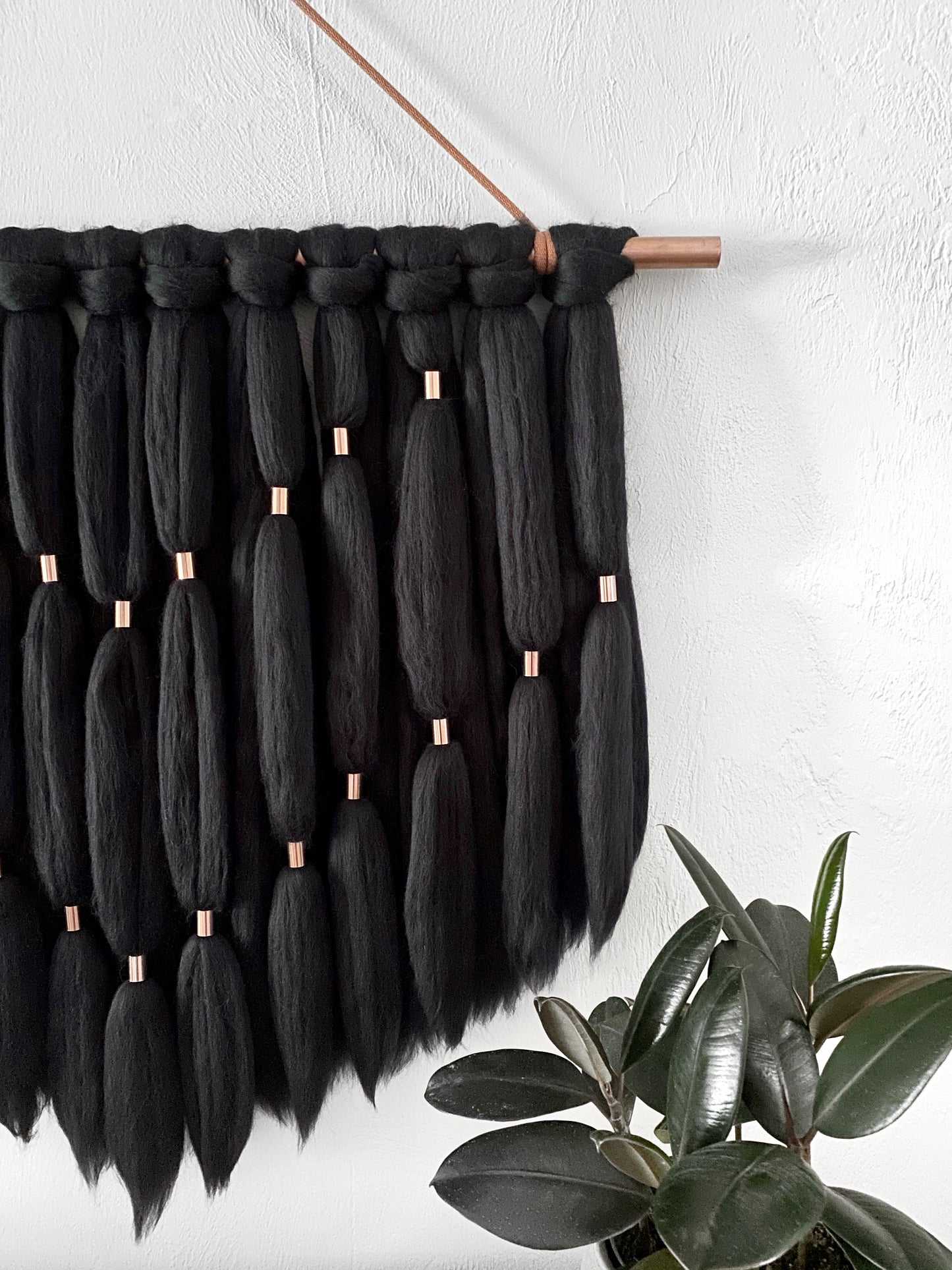 Large Fiber Art Wall Hanging | Farrah in Black