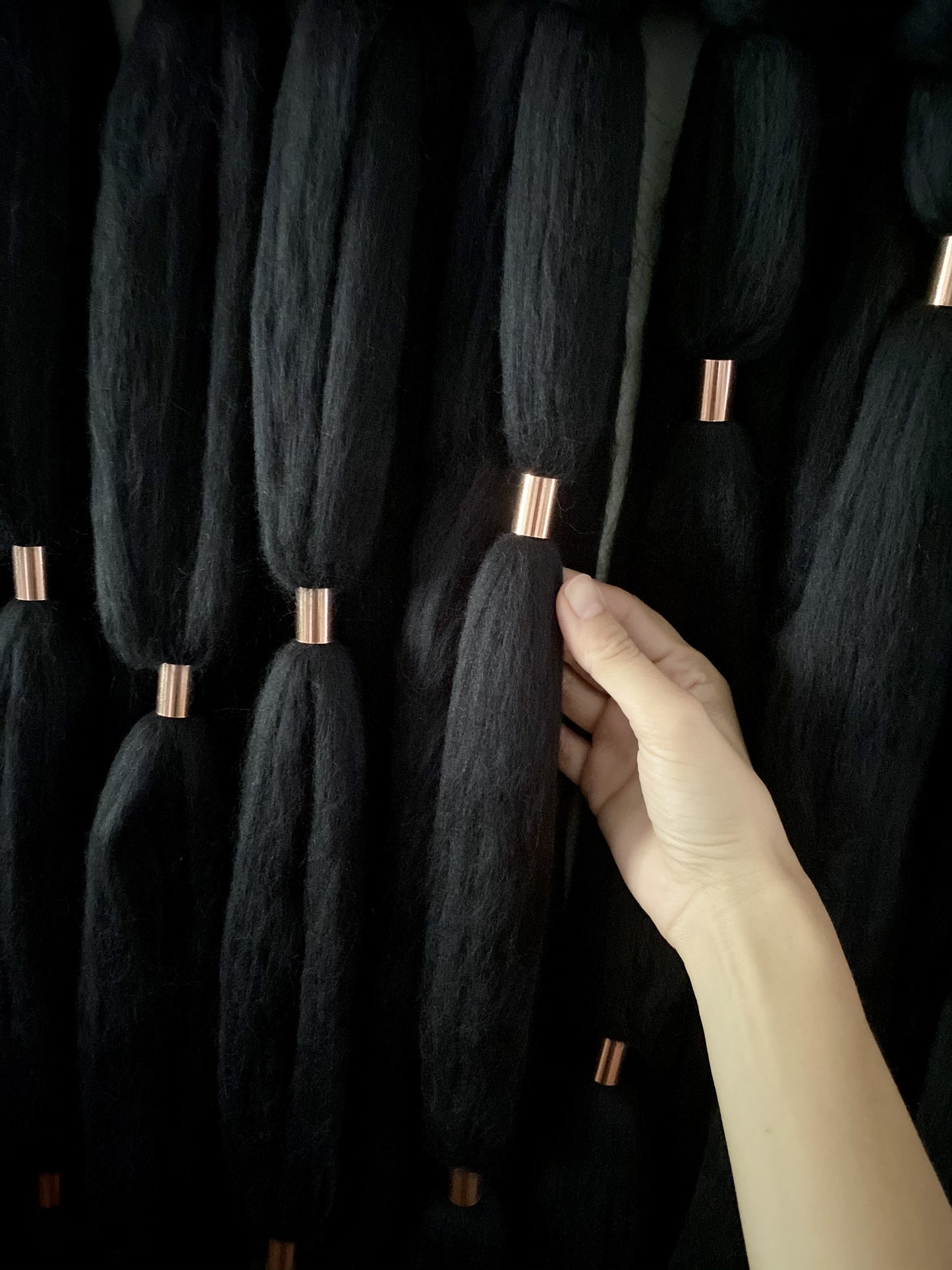 Large Fiber Art Wall Hanging | Farrah in Black