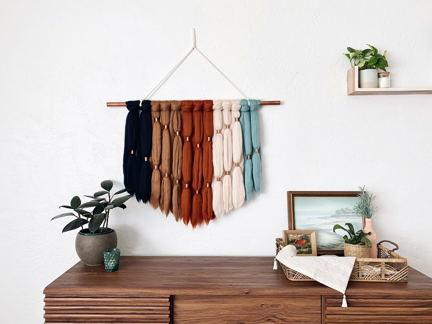 Large Fiber Art Wall Hanging | Farrah in Thunderbird