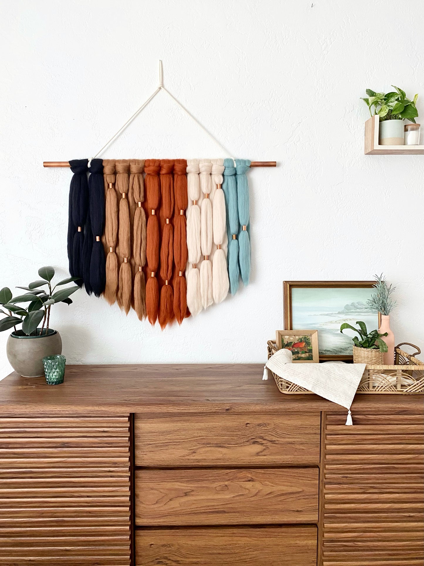 Large Fiber Art Wall Hanging | Farrah in Thunderbird