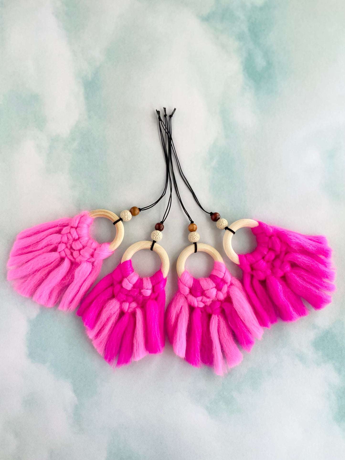 Neon Pink Rearview Mirror Charm & Car Diffuser | Daphne