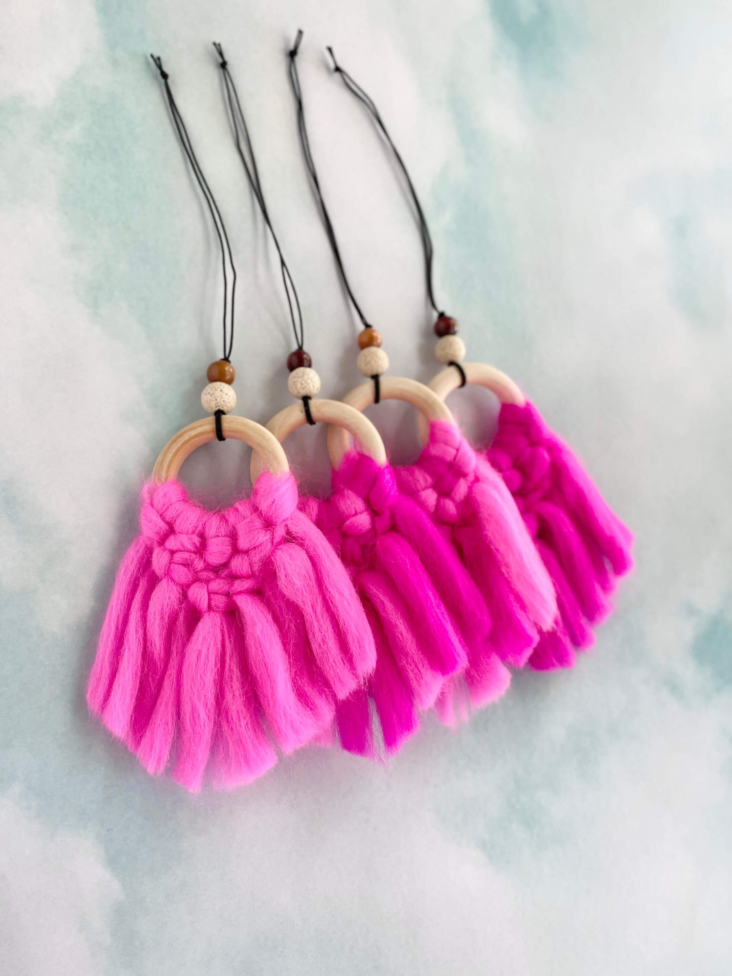 Neon Pink Rearview Mirror Charm & Car Diffuser | Daphne