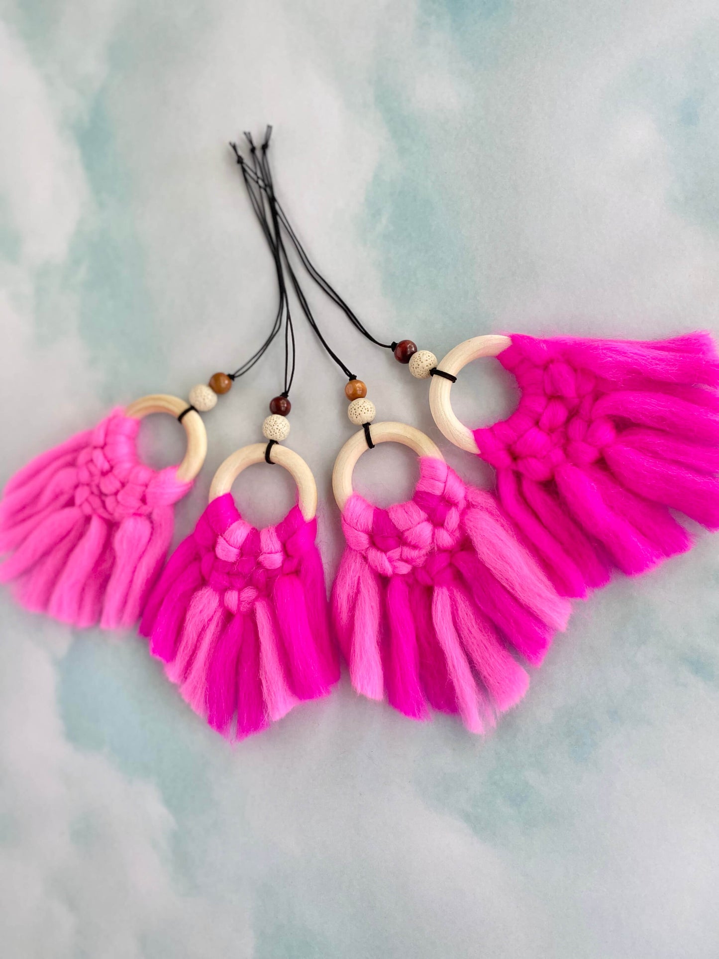 Neon Pink Rearview Mirror Charm & Car Diffuser | Daphne