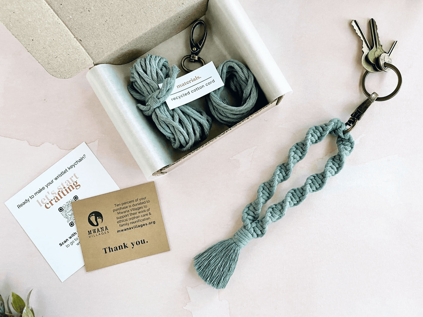 DIY Macrame Kit | Wristlet Keychain | Helix