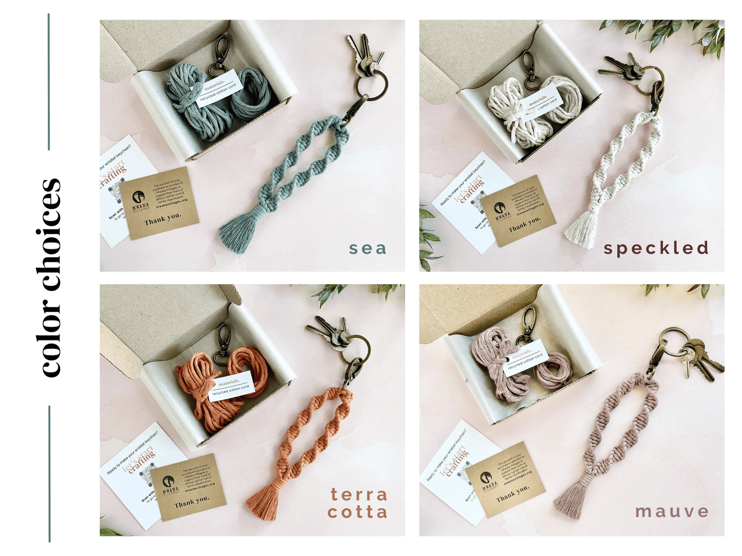 DIY Macrame Kit | Wristlet Keychain | Helix