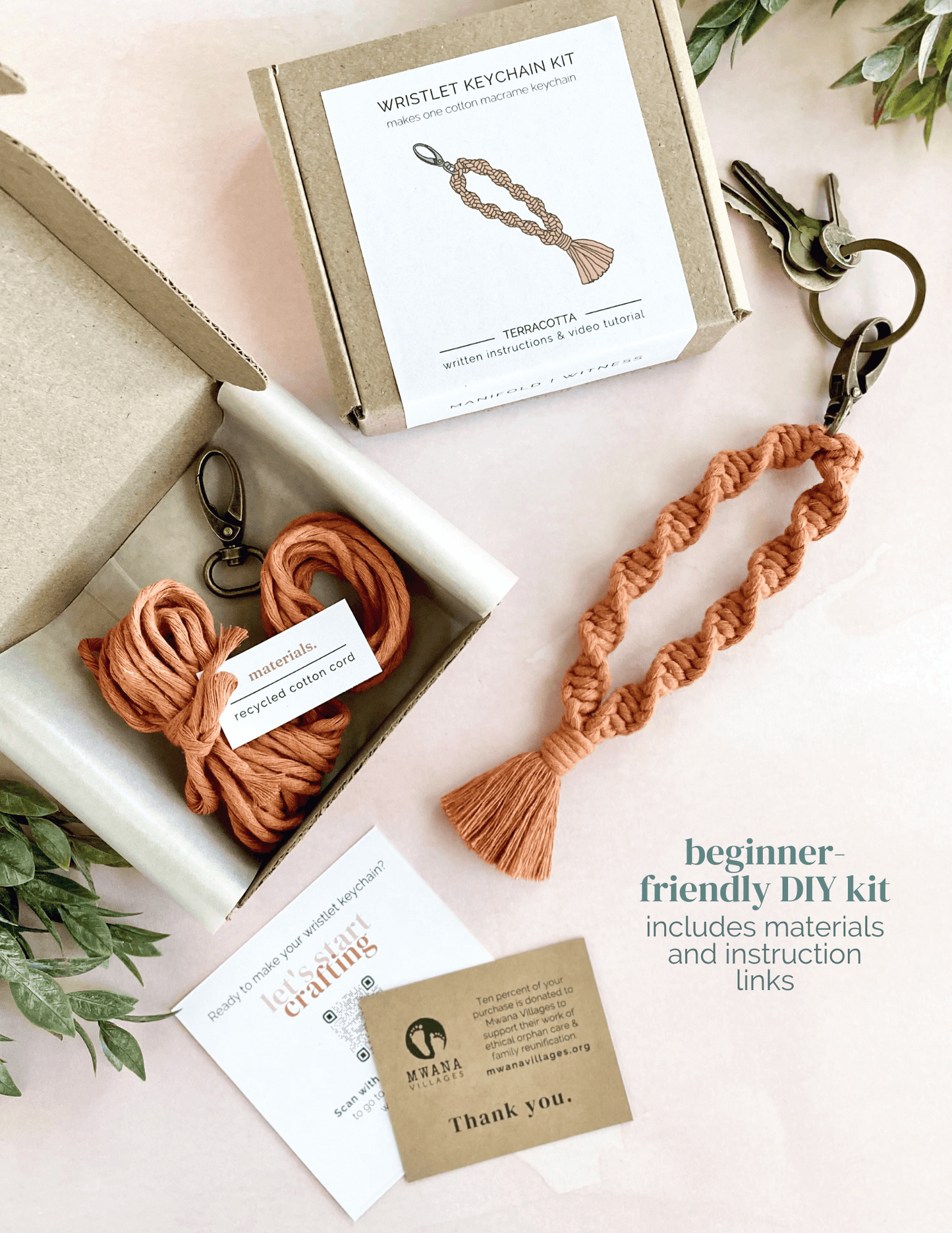 DIY Macrame Kit | Wristlet Keychain | Helix
