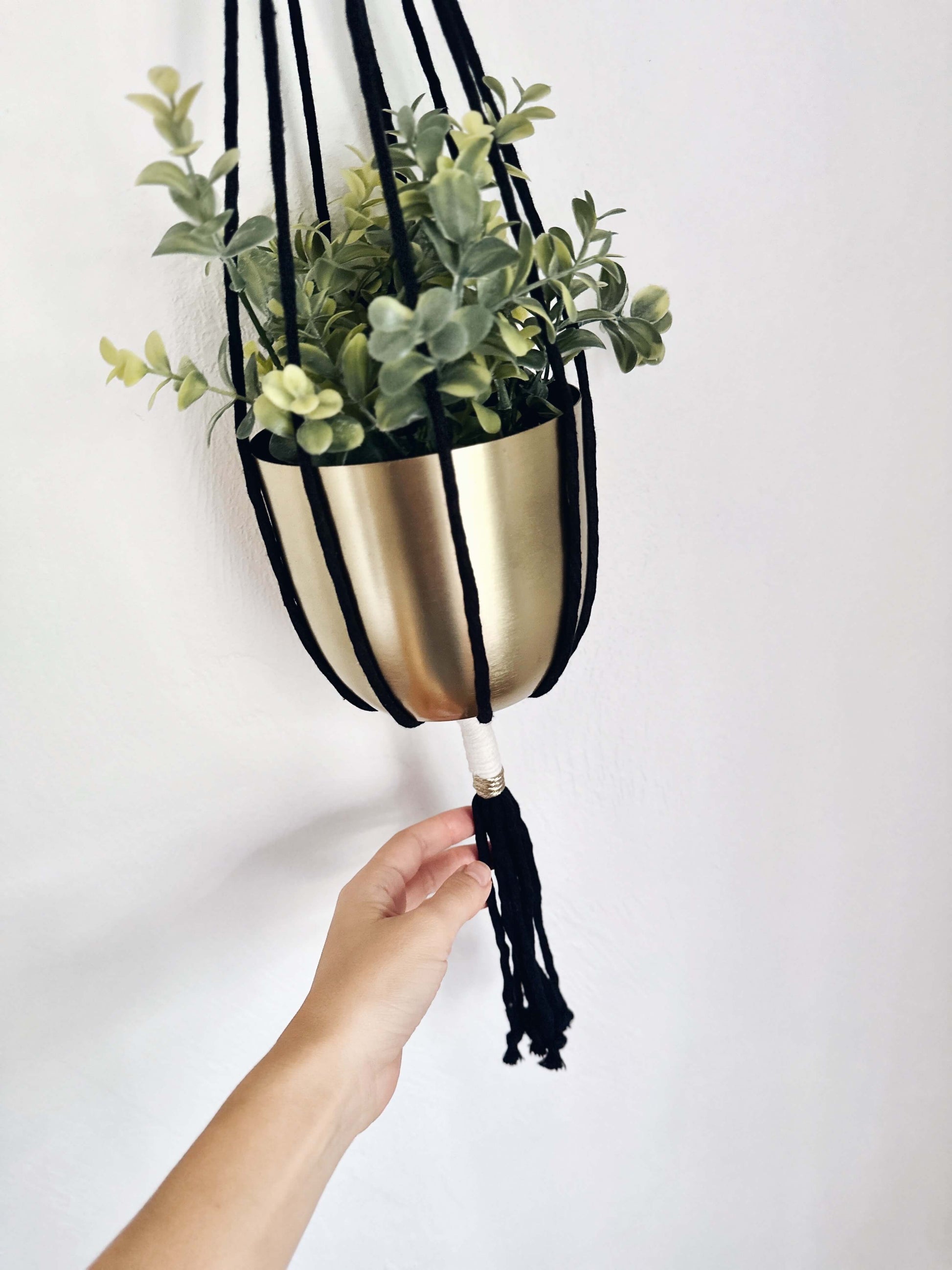 plant hanger metal Cassidy Metallic Macrame Plant Hanger – Manifold Witness