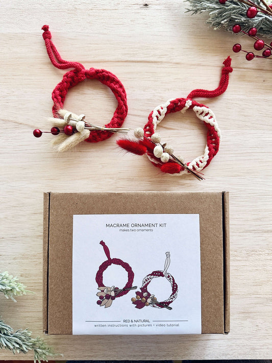 DIY Macrame Kit | Mini Wreath Christmas Ornaments