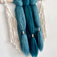 Merino and Macrame Wall Hanging in Teal